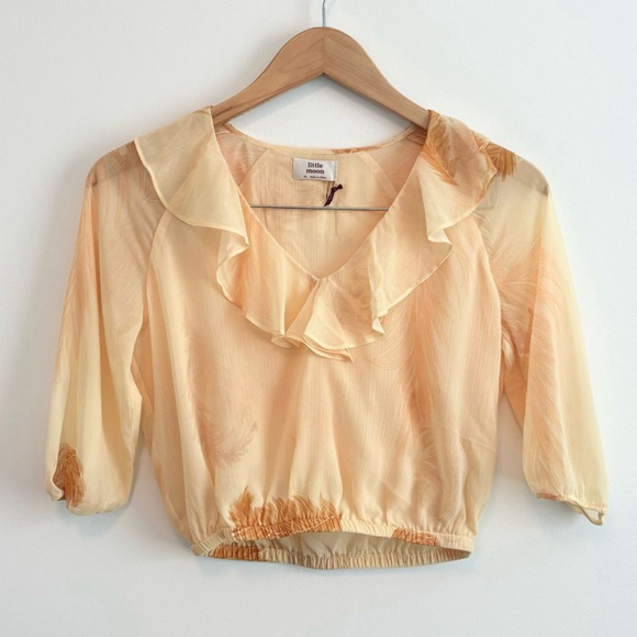Aritzia Little Moon Rosemary Blouse Yellow Feather - Picture 3 of 11